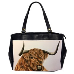 Highland Cow  Giclee Oversize Office Handbag (2 Sides) by ArtByThree