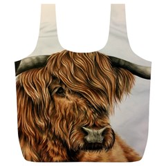 Highland Cow  Giclee Full Print Recycle Bag (xl) by ArtByThree