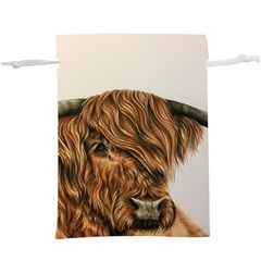 Highland Cow  Giclee  Lightweight Drawstring Pouch (xl) by ArtByThree