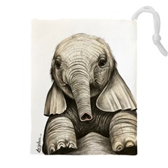 Baby Elephant Drawstring Pouch (4xl) by ArtByThree