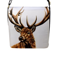 Stag Flap Closure Messenger Bag (l) by ArtByThree