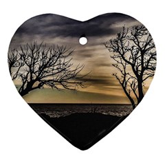 Coastal Sunset Scene At Montevideo City, Uruguay Ornament (heart) by dflcprintsclothing