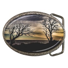 Coastal Sunset Scene At Montevideo City, Uruguay Belt Buckles by dflcprintsclothing