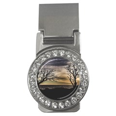 Coastal Sunset Scene At Montevideo City, Uruguay Money Clips (cz)  by dflcprintsclothing