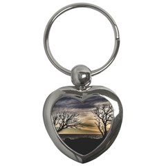 Coastal Sunset Scene At Montevideo City, Uruguay Key Chain (heart) by dflcprintsclothing