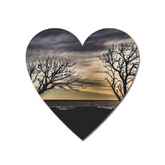 Coastal Sunset Scene At Montevideo City, Uruguay Heart Magnet by dflcprintsclothing