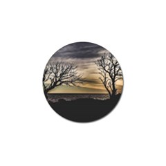 Coastal Sunset Scene At Montevideo City, Uruguay Golf Ball Marker by dflcprintsclothing