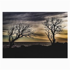 Coastal Sunset Scene At Montevideo City, Uruguay Large Glasses Cloth (2 Sides)