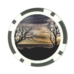 Coastal Sunset Scene At Montevideo City, Uruguay Poker Chip Card Guard by dflcprintsclothing