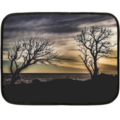 Coastal Sunset Scene At Montevideo City, Uruguay Fleece Blanket (mini) by dflcprintsclothing