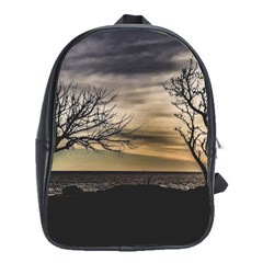 Coastal Sunset Scene At Montevideo City, Uruguay School Bag (large) by dflcprintsclothing