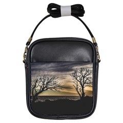 Coastal Sunset Scene At Montevideo City, Uruguay Girls Sling Bag by dflcprintsclothing