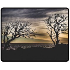 Coastal Sunset Scene At Montevideo City, Uruguay Fleece Blanket (medium)  by dflcprintsclothing