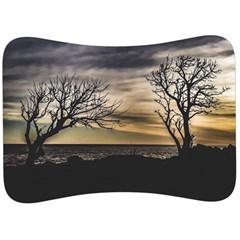 Coastal Sunset Scene At Montevideo City, Uruguay Velour Seat Head Rest Cushion by dflcprintsclothing