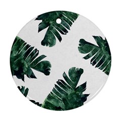 Green Banana Leaves Ornament (round) by goljakoff