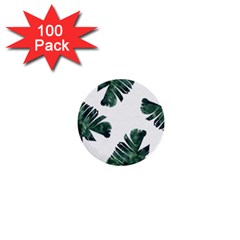 Green Banana Leaves 1  Mini Buttons (100 Pack)  by goljakoff