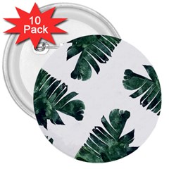 Green Banana Leaves 3  Buttons (10 Pack)  by goljakoff