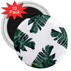 Green Banana Leaves 3  Magnets (10 Pack)  by goljakoff