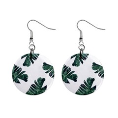 Green Banana Leaves Mini Button Earrings by goljakoff