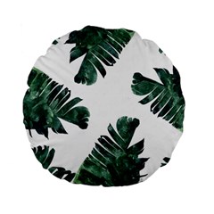 Green Banana Leaves Standard 15  Premium Flano Round Cushions by goljakoff