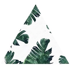 Green Banana Leaves Wooden Puzzle Triangle by goljakoff