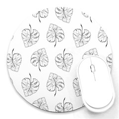 Doodle Leaves Round Mousepads by goljakoff