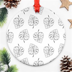 Doodle Leaves Ornament (round) by goljakoff