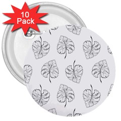 Doodle Leaves 3  Buttons (10 Pack)  by goljakoff