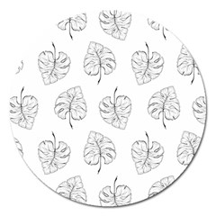 Doodle Leaves Magnet 5  (round) by goljakoff