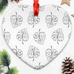 Doodle Leaves Heart Ornament (two Sides) by goljakoff