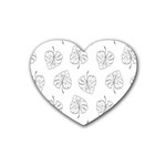 Doodle leaves Rubber Coaster (Heart)  Front