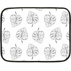 Doodle Leaves Fleece Blanket (mini) by goljakoff