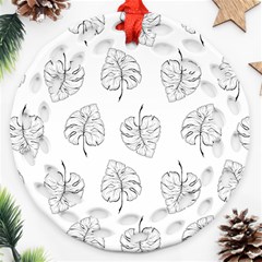 Doodle Leaves Ornament (round Filigree) by goljakoff