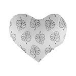 Doodle leaves Standard 16  Premium Heart Shape Cushions Front