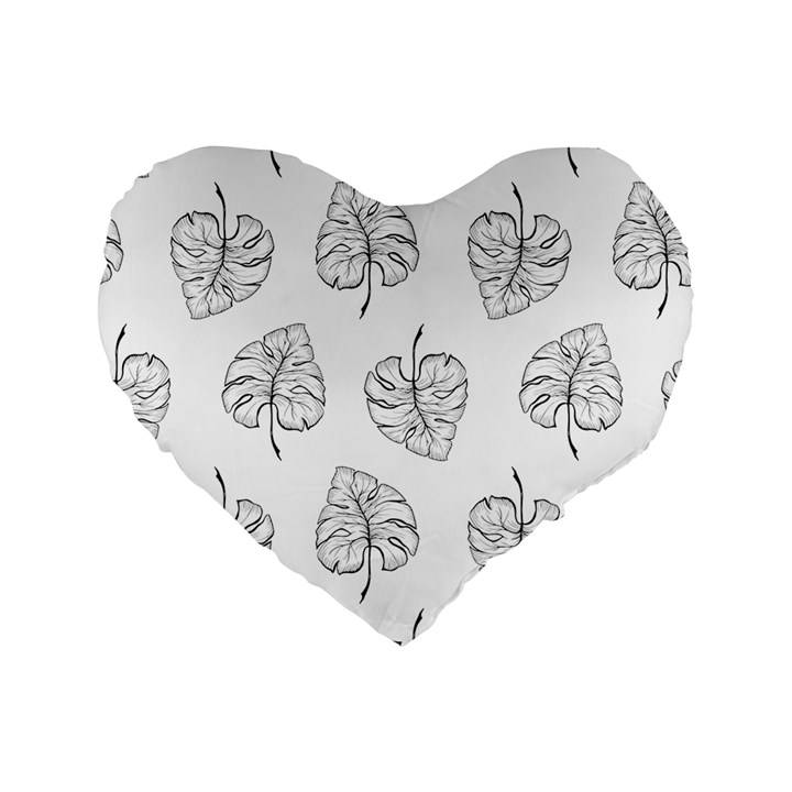 Doodle leaves Standard 16  Premium Heart Shape Cushions