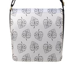 Doodle Leaves Flap Closure Messenger Bag (l) by goljakoff