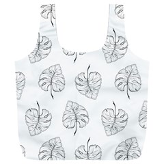 Doodle Leaves Full Print Recycle Bag (xxl) by goljakoff