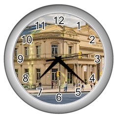 Solis Theater Exterior View, Montevideo, Uruguay Wall Clock (silver) by dflcprintsclothing