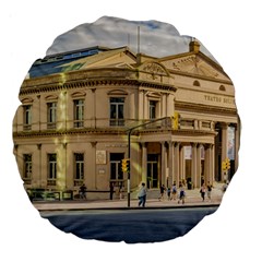 Solis Theater Exterior View, Montevideo, Uruguay Large 18  Premium Flano Round Cushions by dflcprintsclothing