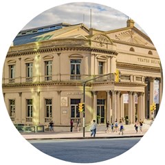 Solis Theater Exterior View, Montevideo, Uruguay Wooden Puzzle Round by dflcprintsclothing