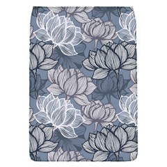 Art Deco Blue And Grey Lotus Flower Leaves Floral Japanese Hand Drawn Lily Removable Flap Cover (s) by DigitalArsiart