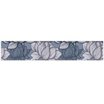 Art deco Blue and grey lotus Flower Leaves Floral Japanese hand drawn lily Large Flano Scarf  Front