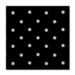 Black And White Baseball Motif Pattern Tile Coaster Front