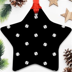 Black And White Baseball Motif Pattern Ornament (star)