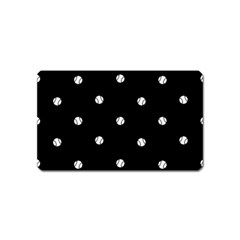 Black And White Baseball Motif Pattern Magnet (name Card) by dflcprintsclothing