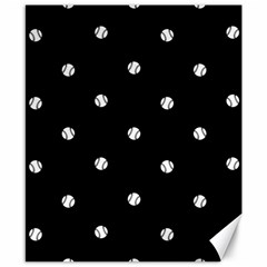 Black And White Baseball Motif Pattern Canvas 8  X 10  by dflcprintsclothing