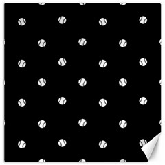 Black And White Baseball Motif Pattern Canvas 16  X 16  by dflcprintsclothing