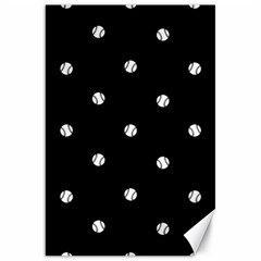 Black And White Baseball Motif Pattern Canvas 20  X 30  by dflcprintsclothing