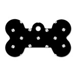 Black And White Baseball Motif Pattern Dog Tag Bone (One Side) Front