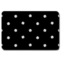 Black And White Baseball Motif Pattern Large Doormat  by dflcprintsclothing